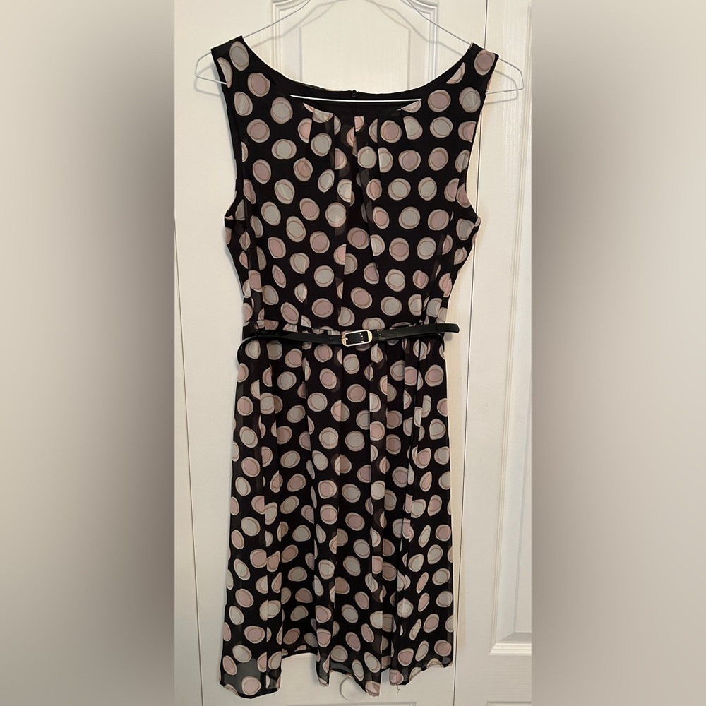 Connected Apparel sleeveless dress, back zipper, with belt, size 8